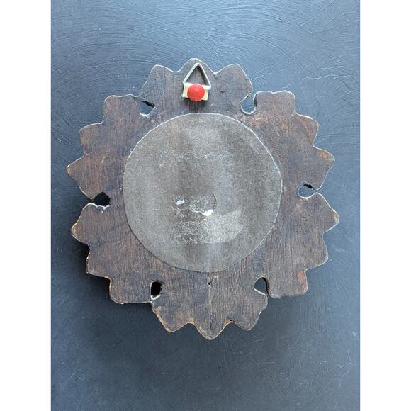 Vintage Carved Wood Gold Gilt Sun Mirror 6" - made in Italy - Picture 2 of 2